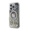 Apple iPhone 16 Pro Max Kılıf Hello Kitty Orjinal Lisanslı M-safe Şarj Özellikli IML Baskı Kitty Head Logolu Sıvılı Simli Altın Ateşi Kapak