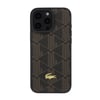 Apple iPhone 16 Pro Max Kılıf Lacoste Orjinal Lisanslı M-safe Şarj Özellikli PU Deri Tasarımlı Kartlıklı Karışık Monogram Desenli Kapak