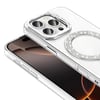 Apple iPhone 16 Pro Max Kılıf Pırlanta Taş Tasarımlı Magsafe Şarj Özellikli Zore Karetta Silikon Kapak