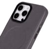 Apple iPhone 16 Pro Max uyumlu, Hakiki Deri, El Yapımı Kılıf, Gri