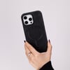 Apple iPhone 16 Pro Max uyumlu, Hakiki Deri, El Yapımı Kılıf, Parlak Siyah