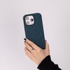 Apple iPhone 16 Pro uyumlu, Hakiki Deri, El Yapımı Kılıf, Yeşil