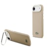Apple iPhone 17 Air Kılıf Lacoste Orjinal Lisanslı M-safe Şarj Özellikli PU Pike Desenli Standlı Metal Logolu Kapak