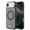 Apple iPhone 17 Air Kılıf Lacoste Orjinal Lisanslı M-safe Şarj Özellikli Gold Timsah Logolu Buzlu Kapak