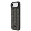Apple iPhone 17 Air Kılıf Lacoste Orjinal Lisanslı M-safe Şarj Özellikli Standlı PU Deri Karışık Monogram Desenli Kapak