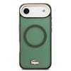 Apple iPhone 17 Air Kılıf Lacoste Orjinal Lisanslı M-safe Şarj Özellikli Gold Timsah Logolu Buzlu Kapak