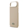 Apple iPhone 17 Air Kılıf Lacoste Orjinal Lisanslı M-safe Şarj Özellikli PU Pike Desenli Standlı Metal Logolu Kapak