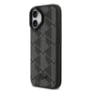 Apple iPhone 17 Kılıf Lacoste Orjinal Lisanslı M-safe Şarj Özellikli Standlı PU Deri Karışık Monogram Desenli Kapak