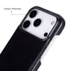 Apple iPhone 17 Pro için, Hakiki Deri, El Yapımı Kılıf, Magsafe ile uyumlu, İç Yüzeyi Kadife, Kömür Siyah