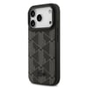 Apple iPhone 17 Pro Kılıf Lacoste Orjinal Lisanslı M-safe Şarj Özellikli Standlı PU Deri Karışık Monogram Desenli Kapak