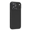 Apple iPhone 17 Pro Kılıf M-Safe Şarj Özellikli Karbon Fiber Görünümlü Zore Truva Silikon Kapak