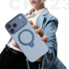 Apple iPhone 17 Pro Kılıf M-safe Şarj Özellikli Metal Standlı Sıvı Silikon Lenyes CK223 Kapak
