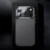 Apple iPhone 17 Pro Kılıf Mat Transparan Karbon Fiber Görünümlü Wlons Marin Kapak