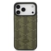Apple iPhone 17 Pro Max Kılıf Lacoste Orjinal Lisanslı M-safe Şarj Özellikli PU Deri Tasarımlı Kartlıklı Karışık Monogram Desenli Kapak