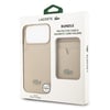 Apple iPhone 17 Pro Max Kılıf Lacoste Orjinal Lisanslı M-safe Şarj Özellikli PU Pike Desenli Metal Logolu Kartlıklı Kapak