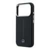 Apple iPhone 17 Pro Max Kılıf Mercedes Benz Orjinal Lisanslı M-safe Şarj Özellikli Metal Yıldız Logolu Çizgili Deri Kapak