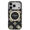 Apple iPhone 18 Pro Kılıf Guess Orjinal Lisanslı M-safe Şarj Özellikli IML Peony ve 4G Desenli Klasik Logolu Kapak