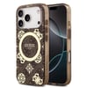 Apple iPhone 18 Pro Kılıf Guess Orjinal Lisanslı M-safe Şarj Özellikli IML Peony ve 4G Desenli Klasik Logolu Kapak