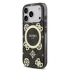 Apple iPhone 18 Pro Kılıf Guess Orjinal Lisanslı M-safe Şarj Özellikli IML Peony ve 4G Desenli Klasik Logolu Kapak