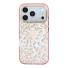 Apple iPhone 18 Pro Kılıf Guess Orjinal Lisanslı M-safe Şarj Özellikli Üçgen Logolu Simli Leopar Desenli Kapak