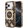 Apple iPhone 18 Pro Max Kılıf Guess Orjinal Lisanslı M-safe Şarj Özellikli IML Peony ve 4G Desenli Klasik Logolu Kapak