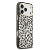 Apple iPhone 18 Pro Max Kılıf Guess Orjinal Lisanslı M-safe Şarj Özellikli Üçgen Logolu Simli Leopar Desenli Kapak