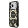 Apple iPhone 18 Pro Max Kılıf Guess Orjinal Lisanslı M-safe Şarj Özellikli IML Peony ve 4G Desenli Klasik Logolu Kapak