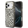 Apple iPhone 18 Pro Max Kılıf Guess Orjinal Lisanslı M-safe Şarj Özellikli Üçgen Logolu Simli Leopar Desenli Kapak