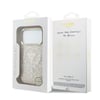 Apple iPhone 18 Pro Max Kılıf Guess Orjinal Lisanslı M-safe Şarj Özellikli Üçgen Logolu Simli Leopar Desenli Kapak