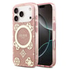 Apple iPhone 18 Pro Max Kılıf Guess Orjinal Lisanslı M-safe Şarj Özellikli IML Peony ve 4G Desenli Klasik Logolu Kapak