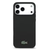 Apple iPhone 18 Pro Max Kılıf Lacoste Orjinal Lisanslı M-safe Şarj Özellikli PU Pike Desenli Metal Logolu Kapak