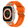 Apple Watch 42mm Zore KRD-117 Hava Alabilen Delikli Metal Süslemeli Desenli Silikon Kordon