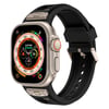 Apple Watch 44mm Zore KRD-117 Hava Alabilen Delikli Metal Süslemeli Desenli Silikon Kordon