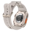 Apple Watch 44mm Zore KRD-117 Hava Alabilen Delikli Metal Süslemeli Desenli Silikon Kordon