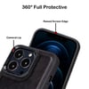 Bouletta Apple iPhone 15 Pro Max Uyumlu Deri Arka Kapak RST1 Siyah