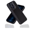 Bouletta Apple iPhone 15 Pro Max Uyumlu Deri Arka Kapak RST1 Siyah