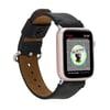 Bouletta Apple Watch Uyumlu Deri Kordon Orfe 42-44-45mm G1 Siyah