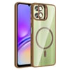Galaxy A06 Kılıf Standlı ve Kamera Lens Hediyeli M-Safe Şarj Özellikli Zore Etro Kapak