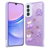 Galaxy A25 Kılıf Parlayan Sıvılı Simli Kabartma Figürlü Zore Cevze Kapak