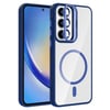 Galaxy A35 Kılıf Standlı ve Kamera Lens Hediyeli M-Safe Şarj Özellikli Zore Etro Kapak
