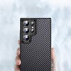 Galaxy S24 Ultra Kılıf Aramid Karbon Fiber M-safe Özellikli Wlons Radison Kapak