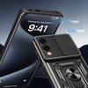 Galaxy S25 Edge Kılıf Magnetik Standlı Kamera Korumalı Zore Sürgülü Vega Kapak