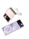 Galaxy Z Flip 4 Kılıf Wireless Şarj Özellikli Airbagli Zore Kıpta Anti Shock M-safe Kapak