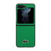 Galaxy Z Flip 5 Kılıf Lacoste Orjinal Lisanslı PU Pike Desenli Arka Yüzey İkonik Timsah Dokuma Logolu Kapak