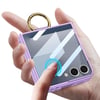 Galaxy Z Flip 7 Kılıf M-safe Şarj Özellikli Zore Kıpta Yüzüklü Flip Sert Kapak