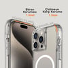 iPhone 15 Pro Max Kapak Magsafe Şarj Özellikli Airbagli Şeffaf Zore İncek Kapak