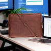 Leeds 16 inç MacBook Ve Pc Uyumlu, Hakiki Deri, El Yapımı Kılıf, Karamel