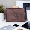 Leeds 16 inç MacBook Ve Pc Uyumlu, Hakiki Deri, El Yapımı Kılıf, Antik Kahve