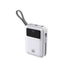 Lenyes C03-A Dijital LED Göstergeli Type-C ve Lightning Kablolu Powerbank 45W 20.000mAh