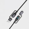 Lenyes LC542 Dijital Göstergeli 4in1 USB-A - Type-C + Type-C to Lightning 100W 1M